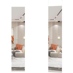 ANYHI 65"x13.8" Full Length Mirror Over the Door Hang/Wall Mounted, White | Aluminum Alloy Frame, 2 Hooks, HD Glass, Easy Install, Full Body Mirrors for Bedroom, Living Room, Entryway, Dressing Room
