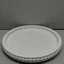 HPC Decor 12in Round Wood Tray - White, Distressed, Farmhouse Rustic - Decorative Tray for Living Room, Coffee Table, Kitchen Table or Farmhouse Serving Tray