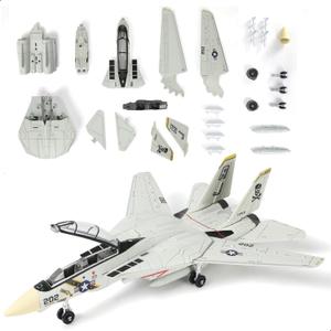 SEBUNAS 1:72 Scale F-14 Tomcat Fighter Jet Quick Build Model Kit Plastic F14 Fun Toy Airplane Assembly Aircraft Model with Stand Gift for Kids Suit for Birthday (36PCS)