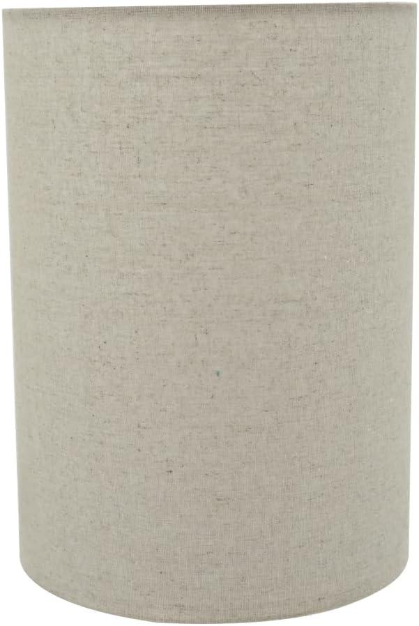 Aspen Creative 31260A Transitional Drum (Cylinder) Shaped Spider Construction Lamp Shade in Light Grey 8" wide (8" x 8" x 11")