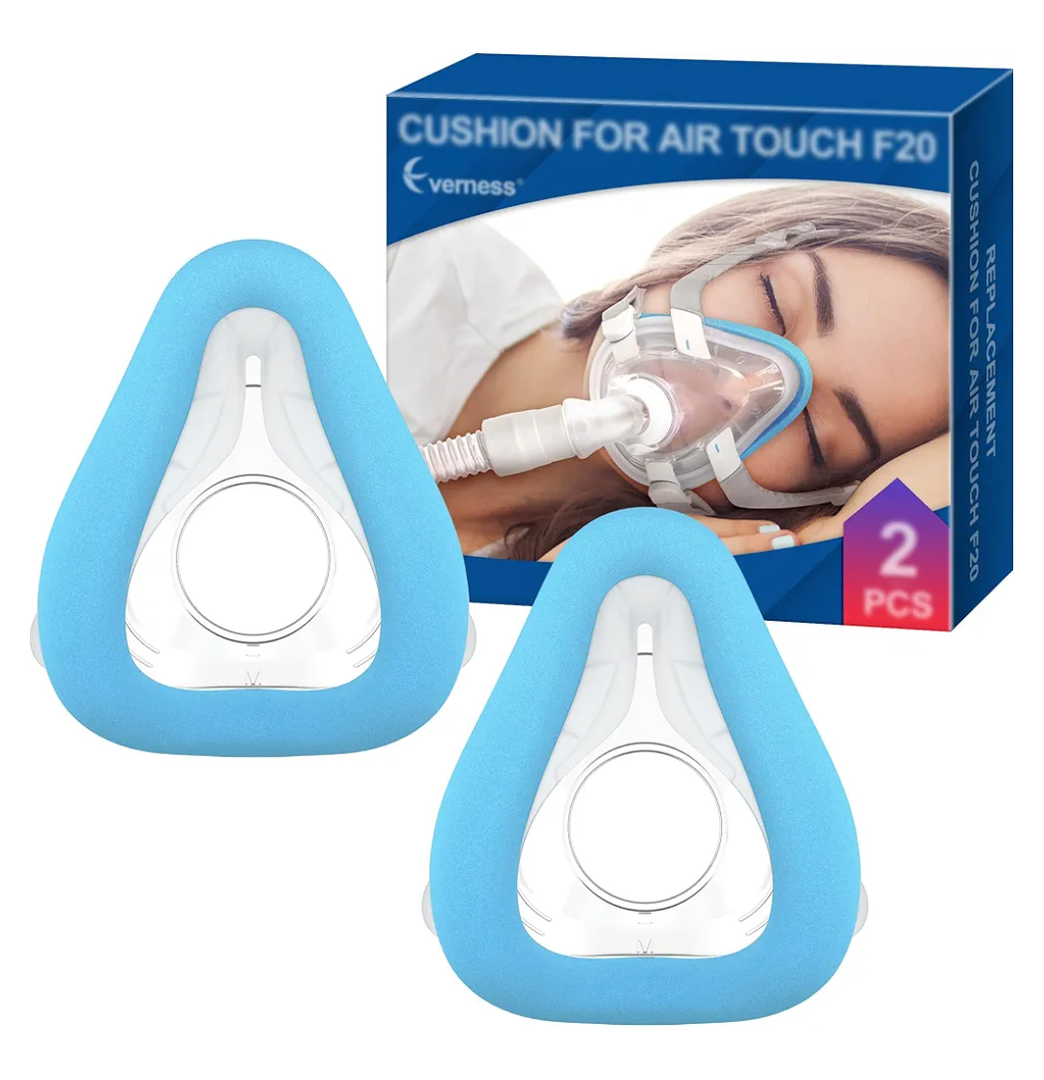2 Packs Memory Foam Mask Cushion (L) for ResMed Airtouch F20 & Airfit F20, Highlights Optimizest Resilience & Comfort with Superblue Memory Foam - F20 Mask Large for Full Face CPAP Users