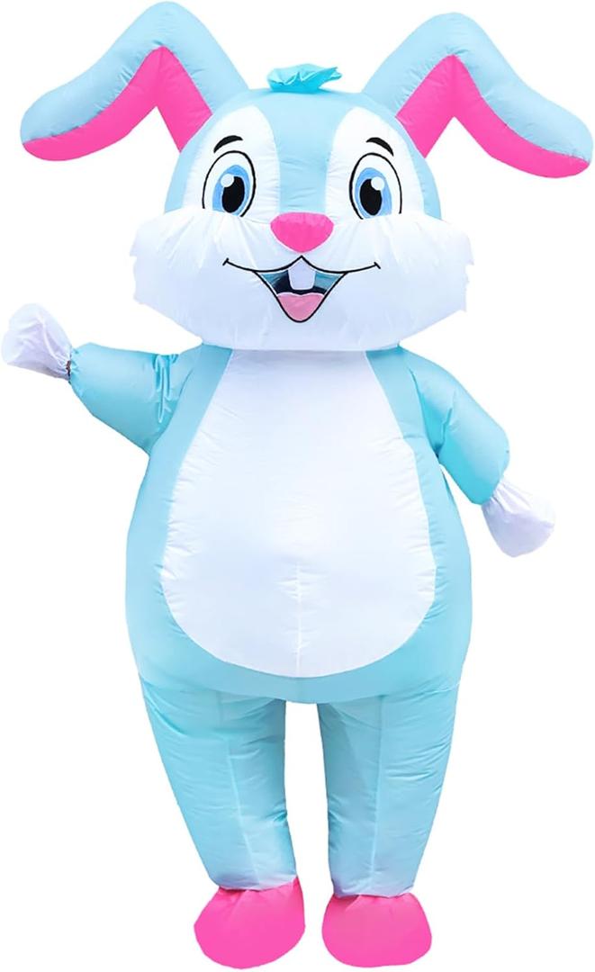 Inflatable Easter Bunny Costume Blow up Rabbit Costume Rabbit Mascot Suit Fancy Dress