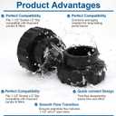 2 Pack Sp1500unpak2c 1-1/2-inch Socket by 2-inch Slip Flush Union Connector Replacement Kit for Select Compatible with Hayward Pumps, Filters and Chlorine Feeders