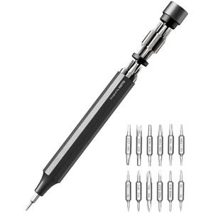 HOTO 24 in 1 Multi Bit Mini Screwdriver Set Magnetic, Manual Precision Screwdriver Set, EDC Pen Screwdriver for Eyeglasses, Electronics, Watches, Phones, Laptops, Cameras, Slate Grey