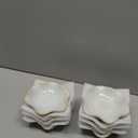 8 Pcs Ceramic Trinket Dish Lotus Leaf Jewelry Tray Small Ring Dish for Earrings, Rings, Jewelry Holder, Key Bowl(White)