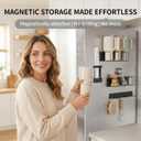 Magnetic Cup Holder for Fridge (4-Piece Set) Compatible with Stanley Quencher H2.0 & Yeti 2040oz Heavy Duty 18LB Anti-Slip Magnetic Organizer with Straw Holder & Hook Rack for Kitchen, Garage