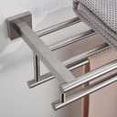 Bathroom Towel Rack 24 Inch Tower Holder with Double Towel Bar Brushed Nickel Towel Rack Wall Mounted SUS304 Stainless Steel Hotel Towel Shelf Modern Towel Hanger