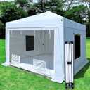 10X10X9FT Waterproof Portable Paint Booth with 2pcs Air Filters & Foldable Frames, Rainproof Spray Booth for Auto Parts, Furniture and Other Items Painting (White)