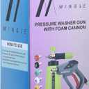M MINGLE High Pressure Washer Gun Snow Foam Lance, 4000 PSI Cannon Foam Blaster Power Washer with 1/4" Quick Connector, Car Wash Foam Cannon Kit with 5 Pressure Washer Nozzle Tips, 1 Liter