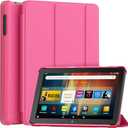 DJ&RPPQ Trifold PU Leather Smart Dual Angle Stand Protective Case with Auto Wake/Sleep,Hibiscus