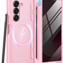 VEGO for Samsung Fold 6 Case[Compatible with Magsafe][Built-in Screen Protector][Hinge Protection with S Pen Slot] Full-Body Hard PC Drop/Shock Proof Magnetic Case for Samsung Galaxy Z Fold 6 (Pink)