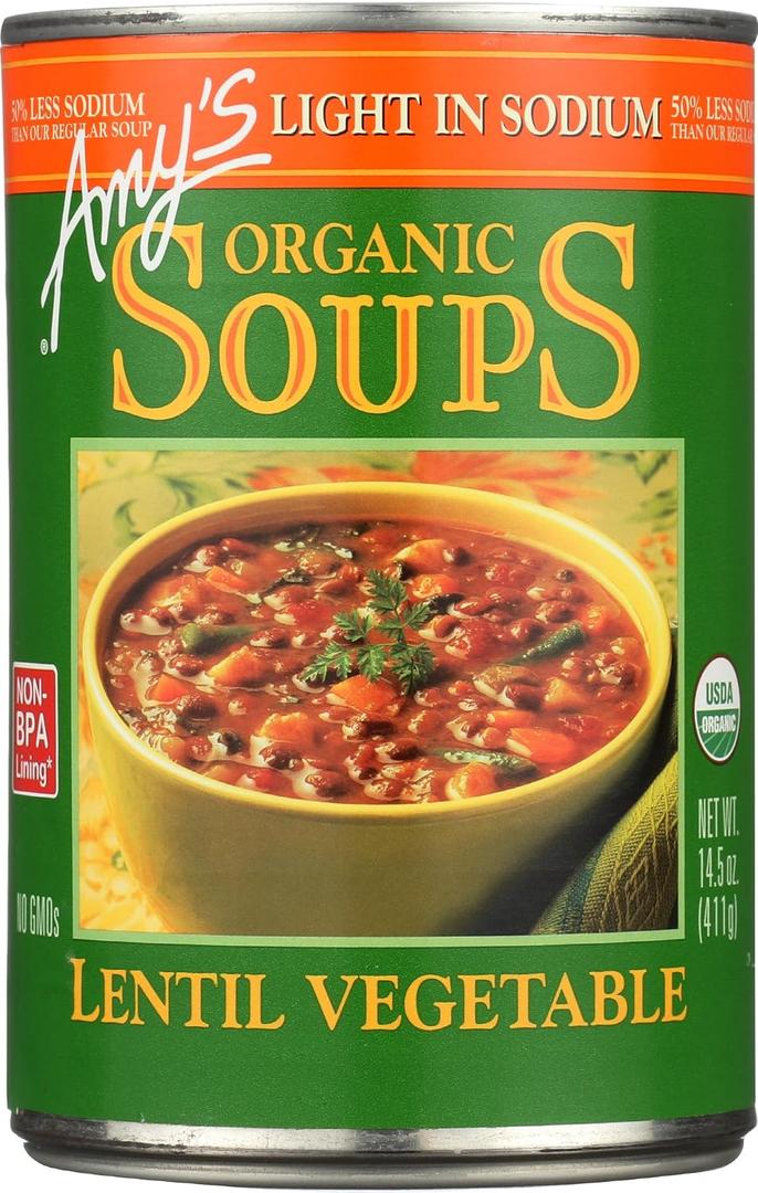 Amy's Lentil Vegetable Low Sodium Organic Soup, 14.5 Ounce, BBD: 10/2026