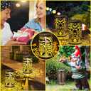 Glooglitter 2 Pack Tiki Solar Lanterns Tiki Bar Light Decor Hawaiian Tropical Luau Party Decorations Outdoor Waterproof Hanging Lantern Metal Hollowed Out Decor for Tropical Aloha Garden Patio Lawn