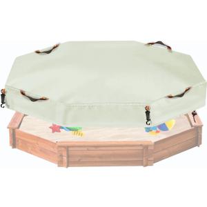 NGB Octagonal Sandbox Cover, 600D Waterproof Oxford Cloth Sandbox Protector with High-Efficiency Windproof Hooks 4, Easy-to-Find Reflective Handles and Fixed Elastic Drawstring (Beige, 85"x78"x9")