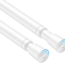 2 Pack Spring Tension Curtain Rod 32.5 to 58 inch Adjustable Curtain Rods No Drilling Spring Loaded Curtain Rods for Windows Doors, White