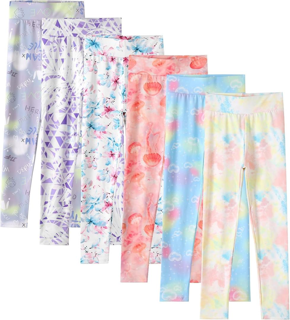 6 Pack Girls Printed Leggings High Waisted Yoga Pants for Girls Full Length Leggings Kids Stretchy Pants (4-5T, Multi 1) 6 Pack Girls Printed Leggings High Waisted Yoga Pants for Girls Full Length Leggings Kids Stretchy Pants (4-5T, Multi 1)