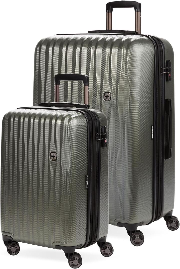 SwissGear 7272 Energie Expandable Hardside Luggage with Spinner Wheels and TSA Lock, Gunmetal, 2-Piece Set (19/27)
