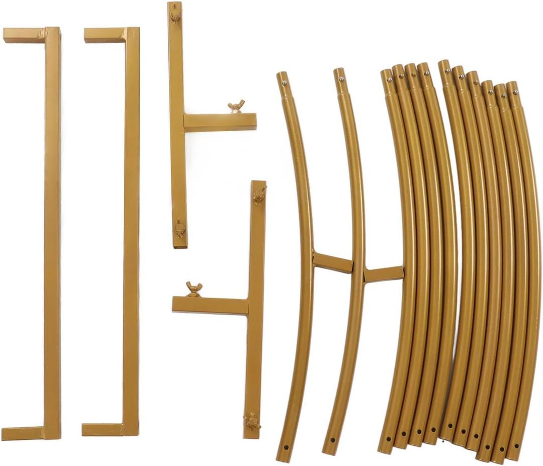 Gold Round Backdrop Stand, Round Backdrop Stand, Stable Enlarged Base Iron Circle Arch Frame for Wedding Party Lawn Decoration,Circle Arch Kit for Birthday, Wedding, Graduation, Photo Background Party