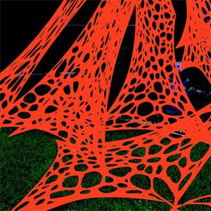 700 Sqft Giant Durable Spider Web Halloween Decorative Outdoor, Beef Web for Glow in The Dark Spider Web, Orange Giant Spider Outdoor Decor Set,with 3 Blacklight (24FT x 4FT)