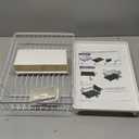 Dish Drying Rack - Space-Saving Small Dish Rack for Kitchen Counter, Rust-Resistant Kitchen Drying Rack, Compact Dish Drainer Organizer with Utensil Holder for Home Kitchen, White