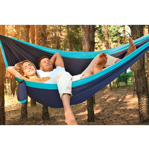 SZHLUX Hammock Straps for Trees - Set of Two 10ft Long, with 38 Loops & 2 Carabiners| Essential Hammock Accessories (Blue)
