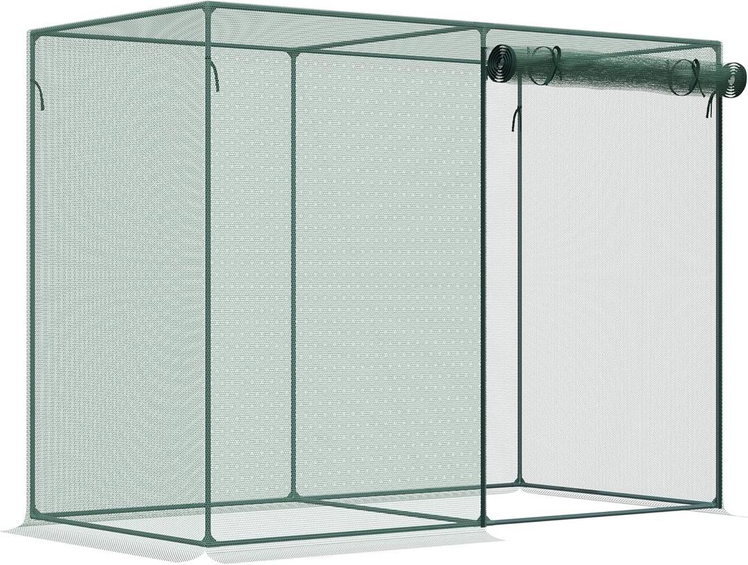 Outsunny 6' x 3' Crop Cage, Plant Protection Tent with Zippered Doors for Vegetable Garden, Backyard, Green