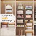 Yuyetuyo 5 Tier Hanging Closet Organizer Separable Hanging Closet Shelves with 4 Hooks 2 Adjustable Dividers, Wire Storage Basket Bins for Clothing Sweaters Socks Dolls Handbags, Foldable