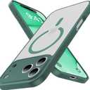 Magnetic Shockproof for iPhone 17 Pro Case,Upgraded[Camera Protection][Compatible with Magsafe][Non-Slip][Mil-Grade Protection] Slim Translucent Matte Phone Case for iPhone 17 Pro,Pine Green