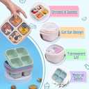 LCHLZZ 4 Pack Snack Containers, Divided Bento Snack Box, 4 Compartments Reusable Meal Prep Lunch Containers for Kids Adults, Food Storage Containers for School Work Travel