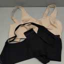 Fruit of the Loom Women's Fit for Me Collection: Plus-Size Wireless Bra - Soft Cotton Comfort & Support (38DD, Sand/Black Hue)