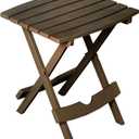Adams Quik Fold Patio Side Table, Resin, Earth Brown