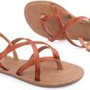 Women's Gladiator Flat Sandals Fisherman Strappy Sandals Ankle Strap Sandals, Size 9
