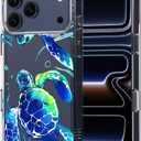 MOSNOVO for iPhone 17 Pro Max Case | Military Grade 6.6ft Drop Tested | Camera Control | Clear with Sea Turtles Design
