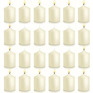 12 Hours Ivory Votive Candles, Unscented 2 inch Wax Candles for Wedding, Party, Holiday Spa & Home Decoration, 24 PacksOdorless, Smokeless, No Wax Dripping Candles