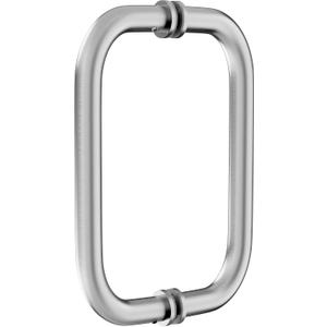 Shower Door Handle, 8 Inch Hole Centers (CTC), 304 Stainless Steel Back-to-Back Glass Door Pull Replacement Hardware for Frameless Sliding Bathroom Doors, Heavy Duty Tubular Grip, Brushed Nickel