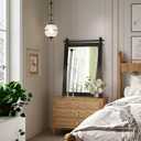 Farmhouse Bathroom Mirror, 24x30 Inch Black Vanity Mirror for Wall, Wood Framed Rustic Mirror Rectangular Wall Decor Mirrors for Entryway Living Room Bedroom