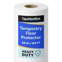 TapeManBlue Temporary Floor Protector Roll, 39" x 100', Water and Slip Resistant, Heavy Duty Temporary Floor Covering for Construction, Painting, Moving, and Parties, Surface Protection Fleece, White