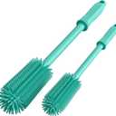 Long Silicone Bottle Cleaning Brush | 2 Pack| 16+13Water Bottle Brush Cleaner Brush for Hydro Flask,Glassware,Vacuum Sports Bottle&Vases,Silicone Water Bottle Cleaner Brush for Narrow Neck