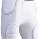 CHAMPRO Formation 5-Pad Integrated Football Girdle (Small, White, Grey)