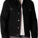 Amazon Essentials Men's Regular-Fit Low Stretch Denim Jacket (Black, X-Large)