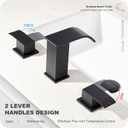 GAGALIFE 8 Inch Waterfall Bathroom Faucets - 3 Hole Widespread Bathroom Faucet with Pop-up Drain, Bathroom Sink Faucet, Modern Vanity Sink faucets with Supply Lines, Matte Black, JJL-3JT-PB-B-DXS-X