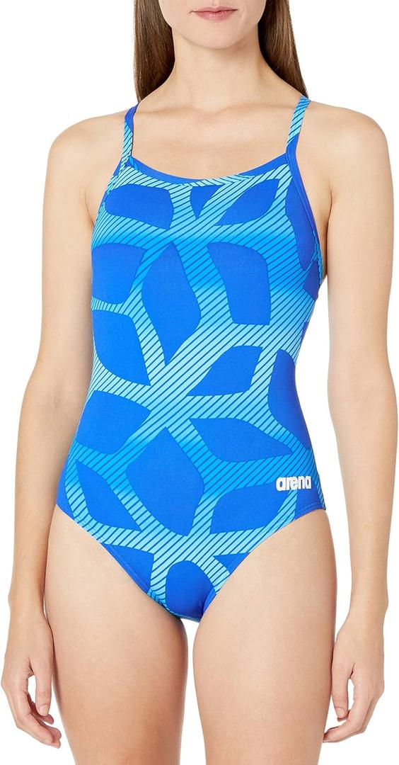 ARENA Women's Spider Light Drop Back MaxLife One Piece Swimsuit (24, Royal - Royal)