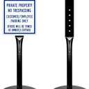 Mutualsign Parking Sign Post 49" Heavy Duty Cast Iron Parking Signs Stand, Movable Sign Stand for Hanging Signs, Black (20lbs, 2Packs)