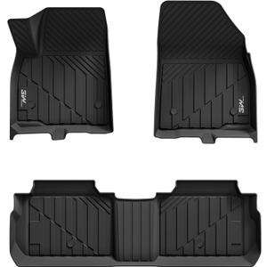 3W Cadillac XT5 Floor Mats Fit for 2016-2024 2025 Custom Fit Cadillac XT5 Accessories TPE All Weather Floor Liner for Cadillac XT5 1st and 2nd Row Full Set Car Liners Black