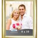 Icona Bay 8x10 Gold Picture Frame, Contemporary Photo Frame 8 x 10, Wall Mount or Table Top, Elegante Collection