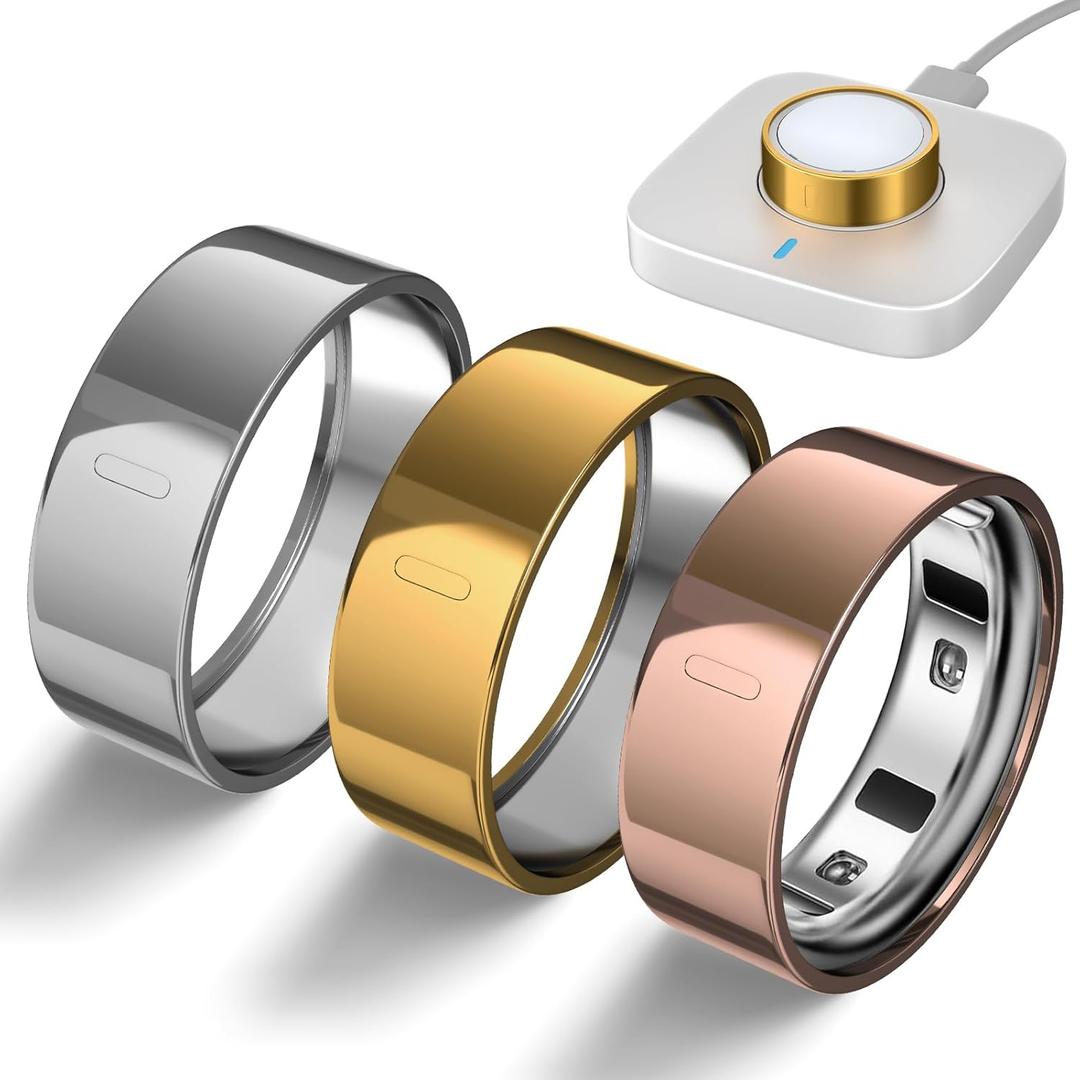 3 Pack Ring Cover Compatible with Oura Ring Gen 4/Oura Ring Gen 3 Horizon/Heritage, Upgraded Anti-Scratch TPU Ring Protector for Men Women, NOT for Oura Ring 4 Ceramic (Size 7) (Gold+Silver+RoseGold)