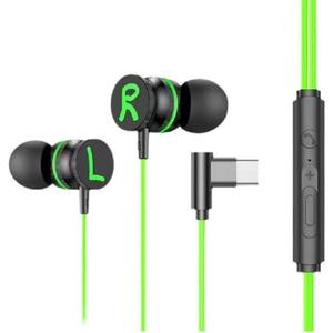 USB-C Headphones with Microphone, Wired Earbuds Magnetic in-Ear Type C Earphone,Volume Control, Noise Canceling, Compatible with Samsung Galaxy S24 S23 S22, for iPhone 17/16/15 (Green)