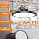 ONLYLUX UFO LED High Bay Light, 10 Pack, 150W, 5000K, 22500LM, High Bay LED Shop Lights with 5' Cable(Eqv.600w Mh/Hps/Hid) for Garage Factory Workshop Warehouse Barn