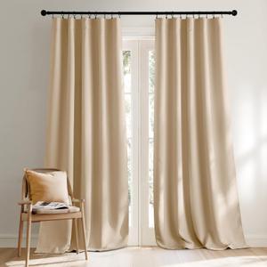 NICETOWN Window Treatment Curtains Room Darkening Draperies - (Biscotti Beige) 52 Width X 95 Drop, Room Darkening Curtains and Drapes for Bedroom