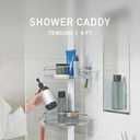 simplehuman 8' Tension Pole Shower Caddy, Stainless Steel and Anodized Aluminum